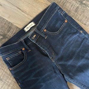 Madewell 9 inch skinny dark wash jeans